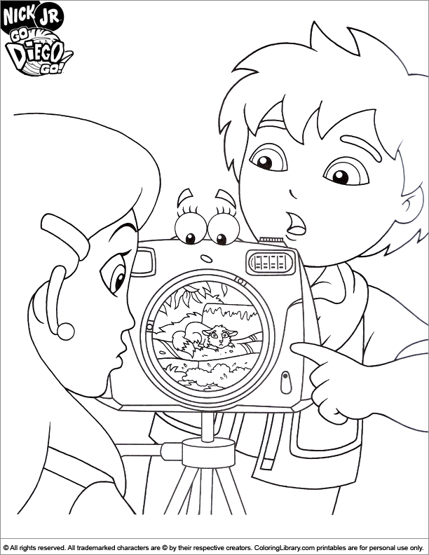 Go Diego Go Coloring Picture 612x792 Go Diego Go Coloring Picture