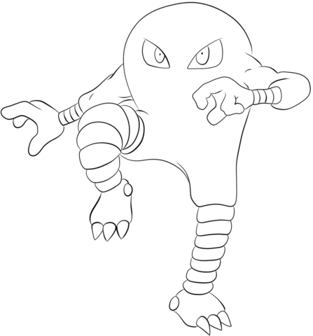 Hitmonlee Coloring Page 447x480 Hitmonlee Coloring Page