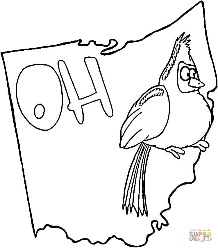 750x852 Ohio State Coloring Pages Ohio State Bird Coloring Page Free