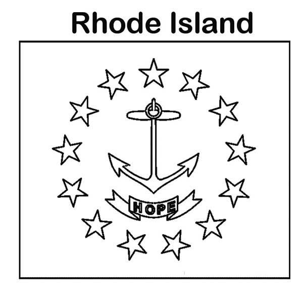 600x608 State Flag Of Rhode Island Coloring Page Color Luna