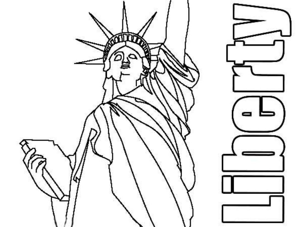 1024x768 Free Printable Statue Of Liberty Coloring Page For Kids Amazing