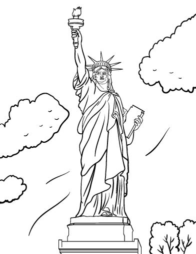 392x507 Homey Inspiration Statue Of Liberty Coloring Pages Kids Printable