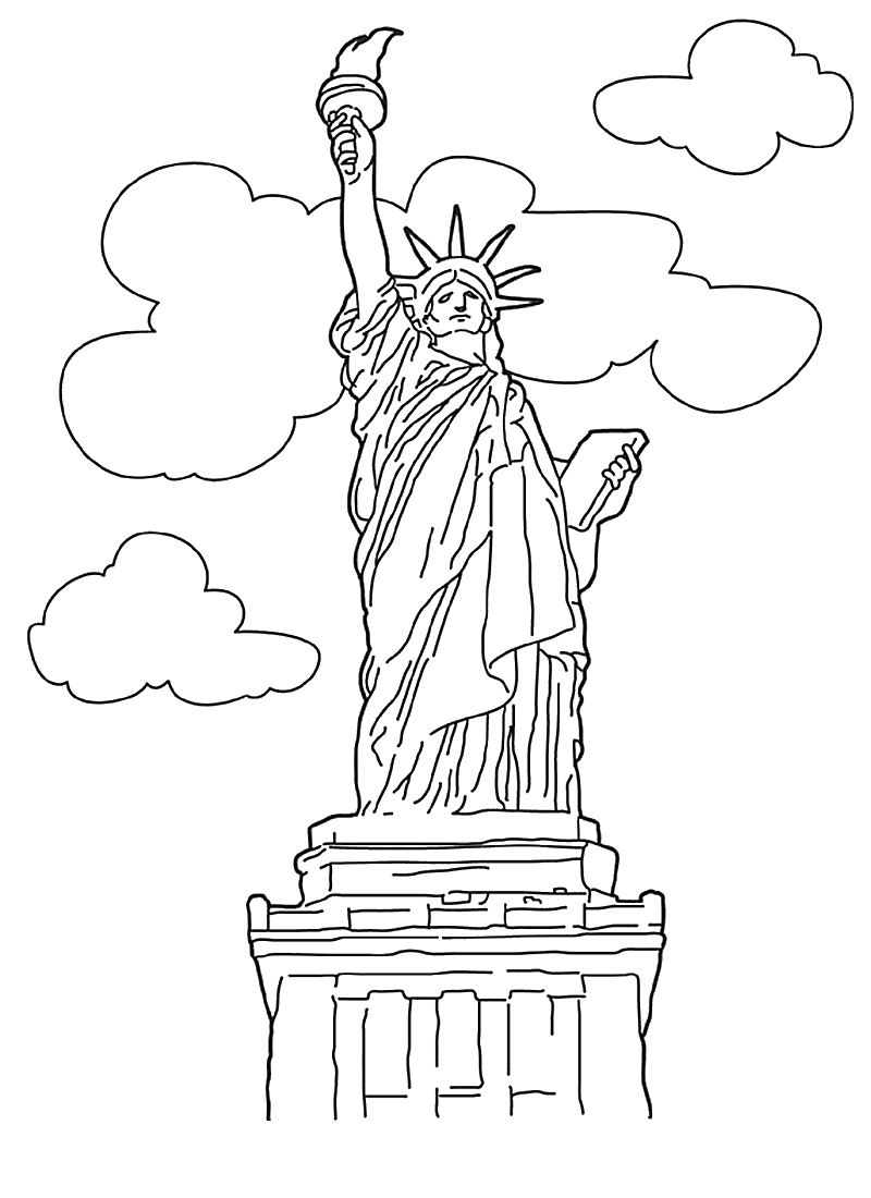 800x1100 Statue Liberty Coloring Page New Free Printable Statue