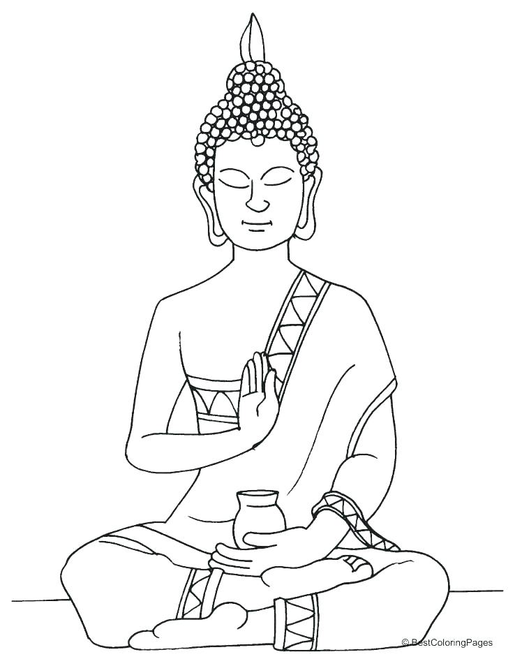 738x954 Buddha Coloring Pages Coloring Page Lord Statue Coloring Page