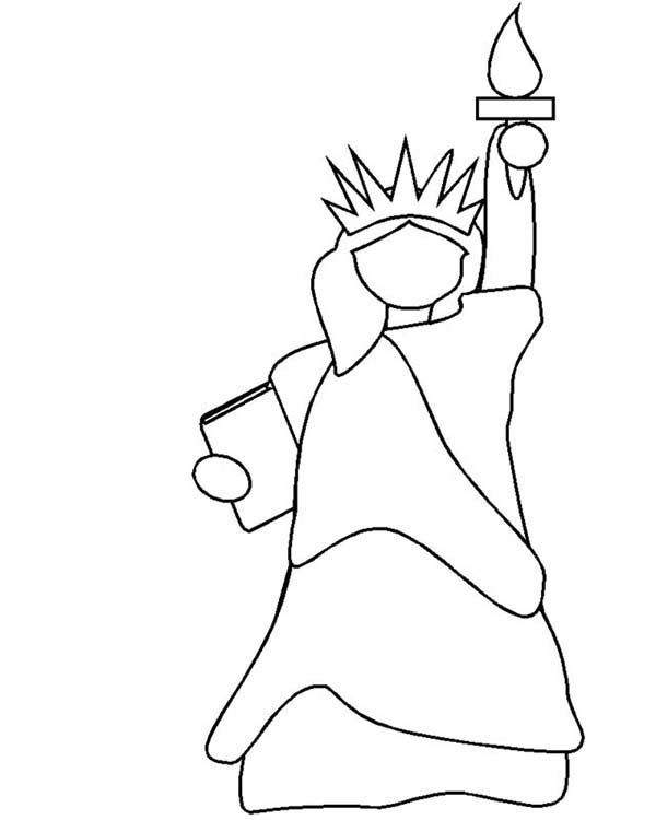 600x750 Statue Of Liberty, Statue Of Liberty Outline Coloring Page Statue