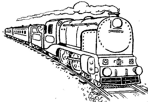 Long Steam Train Coloring Page 600x412 Long Steam Train Coloring Page