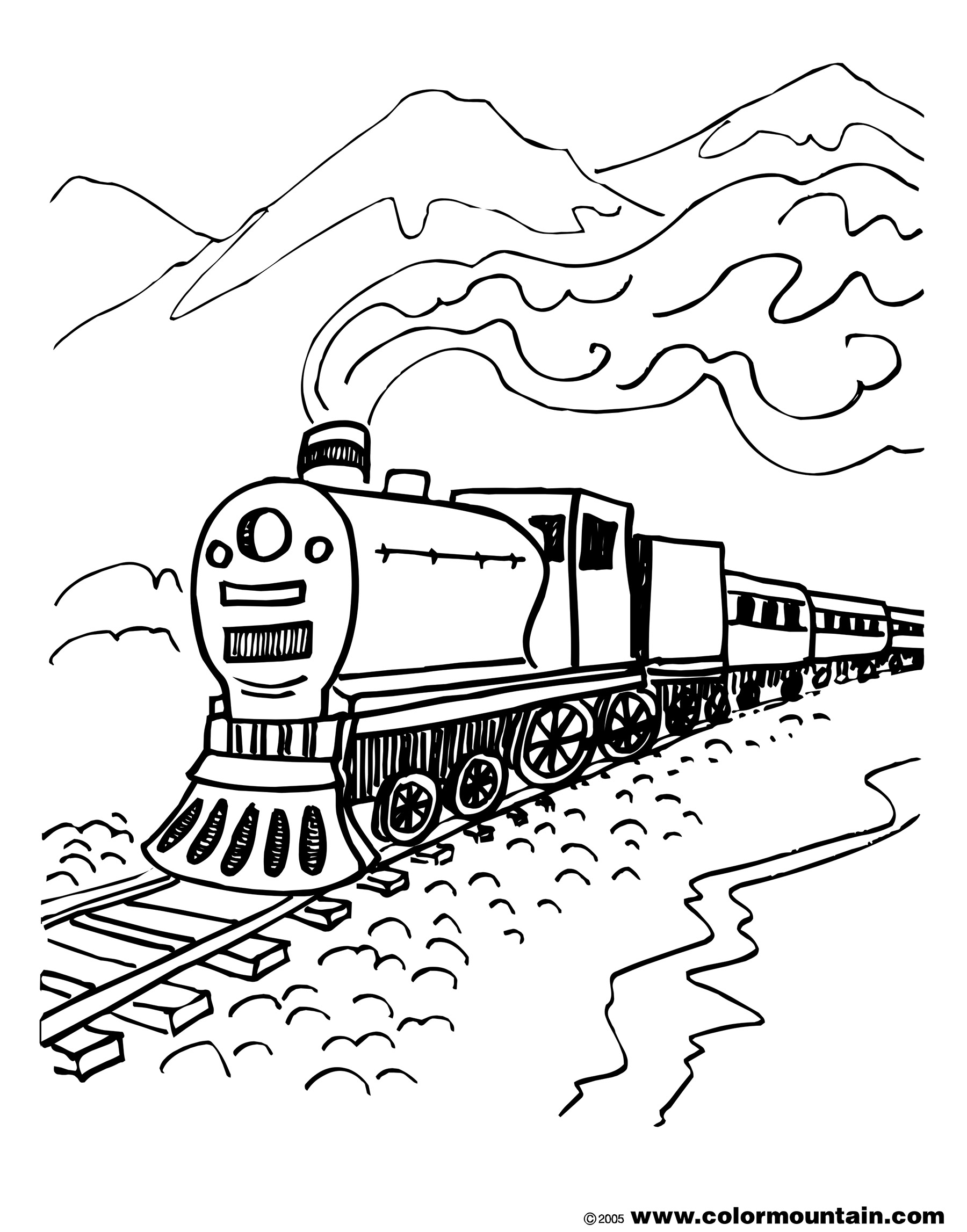 1800x2294 Steam Train Coloring Pages