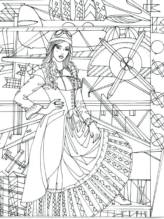 Steampunk Coloring Pages Adult Coloring Book Steampunk Coloring 564x752 Steampunk Coloring Pages Adult Coloring Book Steampunk Coloring