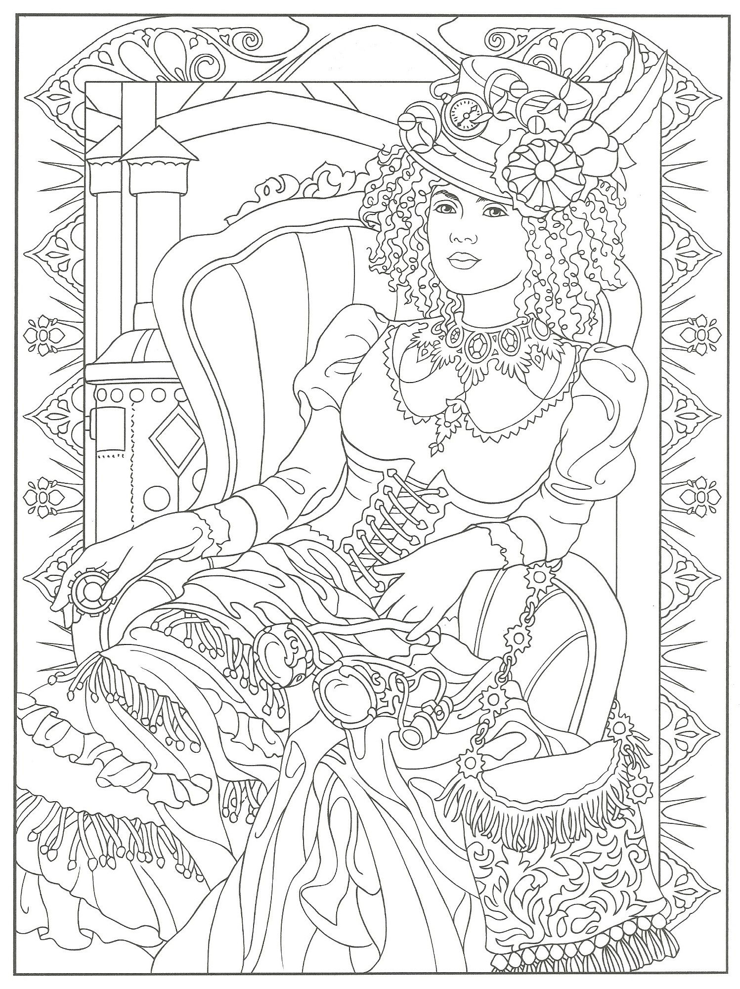 1497x2001 Challenge Dover Sampler Coloring Pages Steampu
