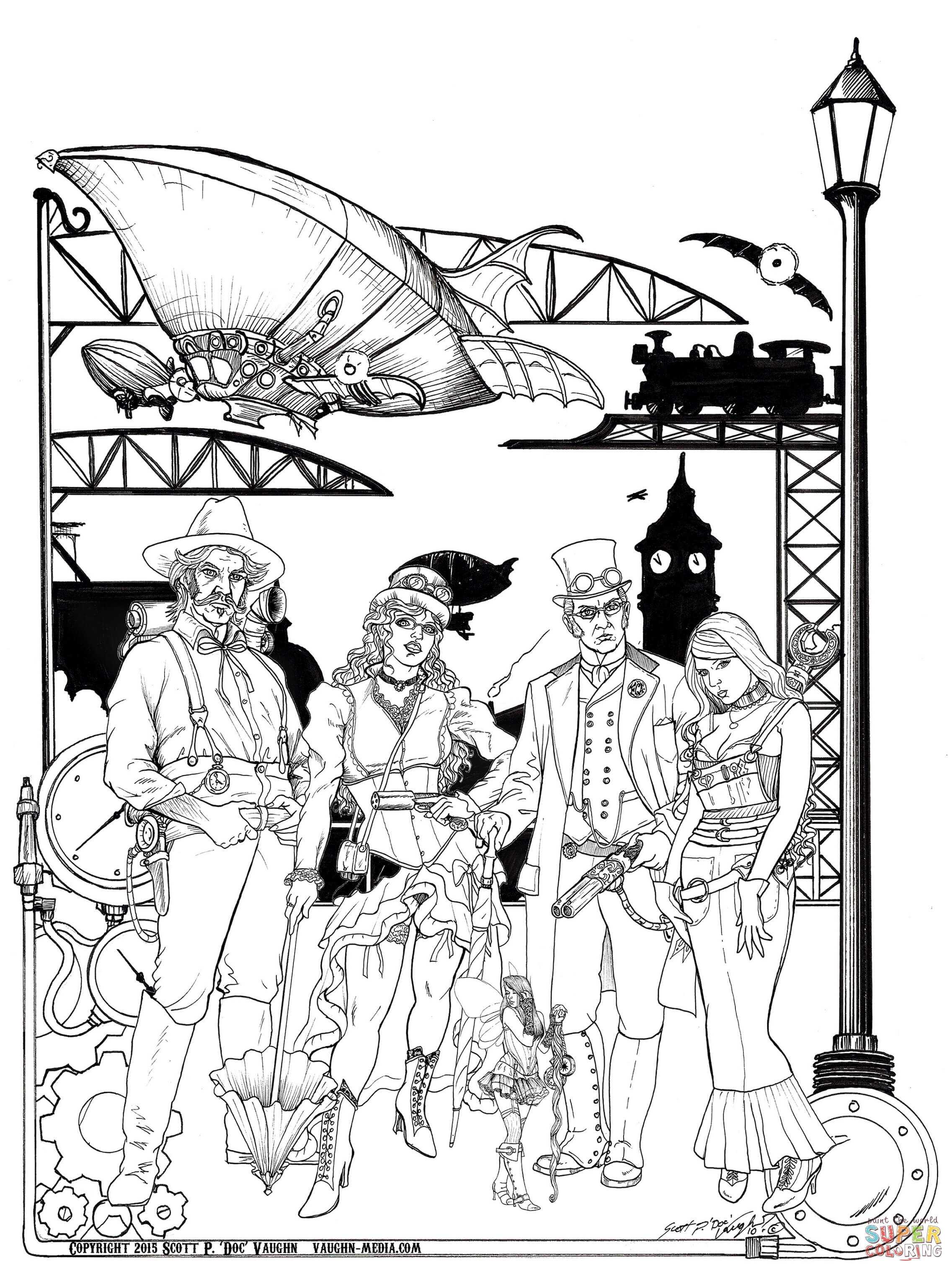 2273x3030 Steampunk Coloring Pages Free Pleasing