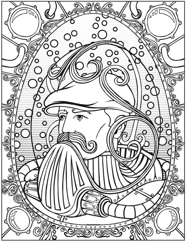 650x847 45 Best Steampunk Coloring Art Print Pages Colouring For Adults
