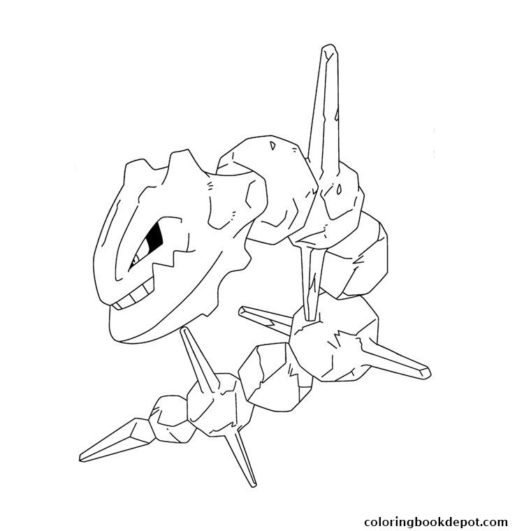 Pokemon Steelix Coloring Pages 760x760 Pokemon Steelix Coloring Pages