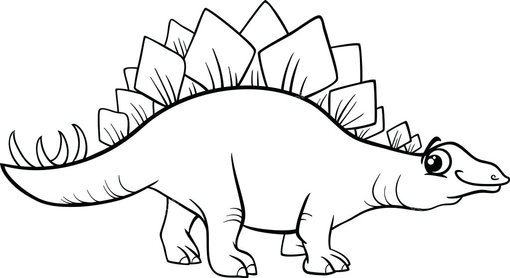 1023x559 Stegosaurus Coloring Page Black And White Cartoon Illustration