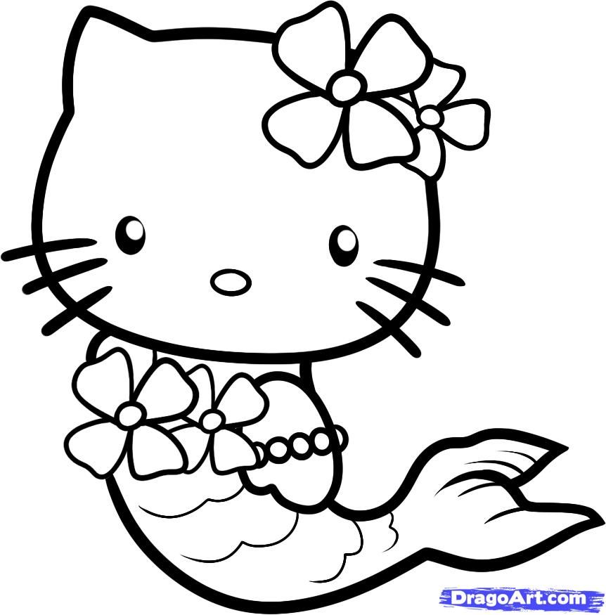Hello Kitty Drawings How To Draw Mermaid Step By In Coloring Pages 862x875 Hello Kitty Drawings How To Draw Mermaid Step By In Coloring Pages