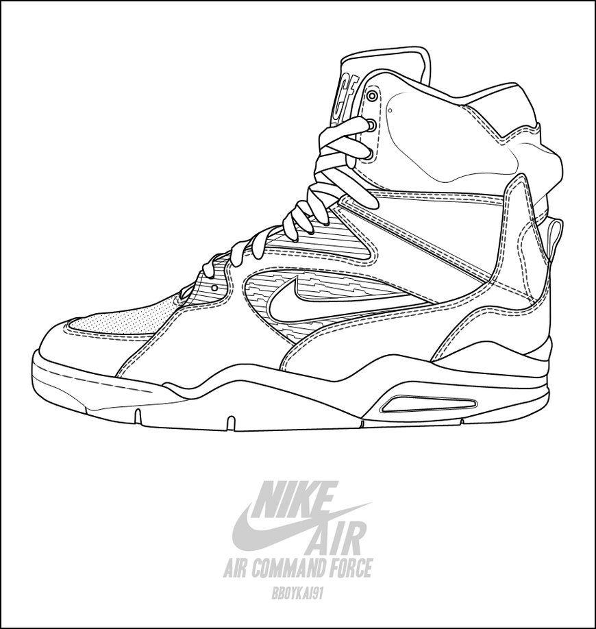 Nike Air Command Force Basketball Shoes Coloring Pages 870x918 Nike Air Command Force Basketball Shoes Coloring Pages
