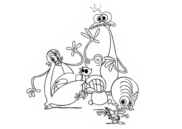Scared Space Goofs Coloring Pages 620x438 Scared Space Goofs Coloring Pages