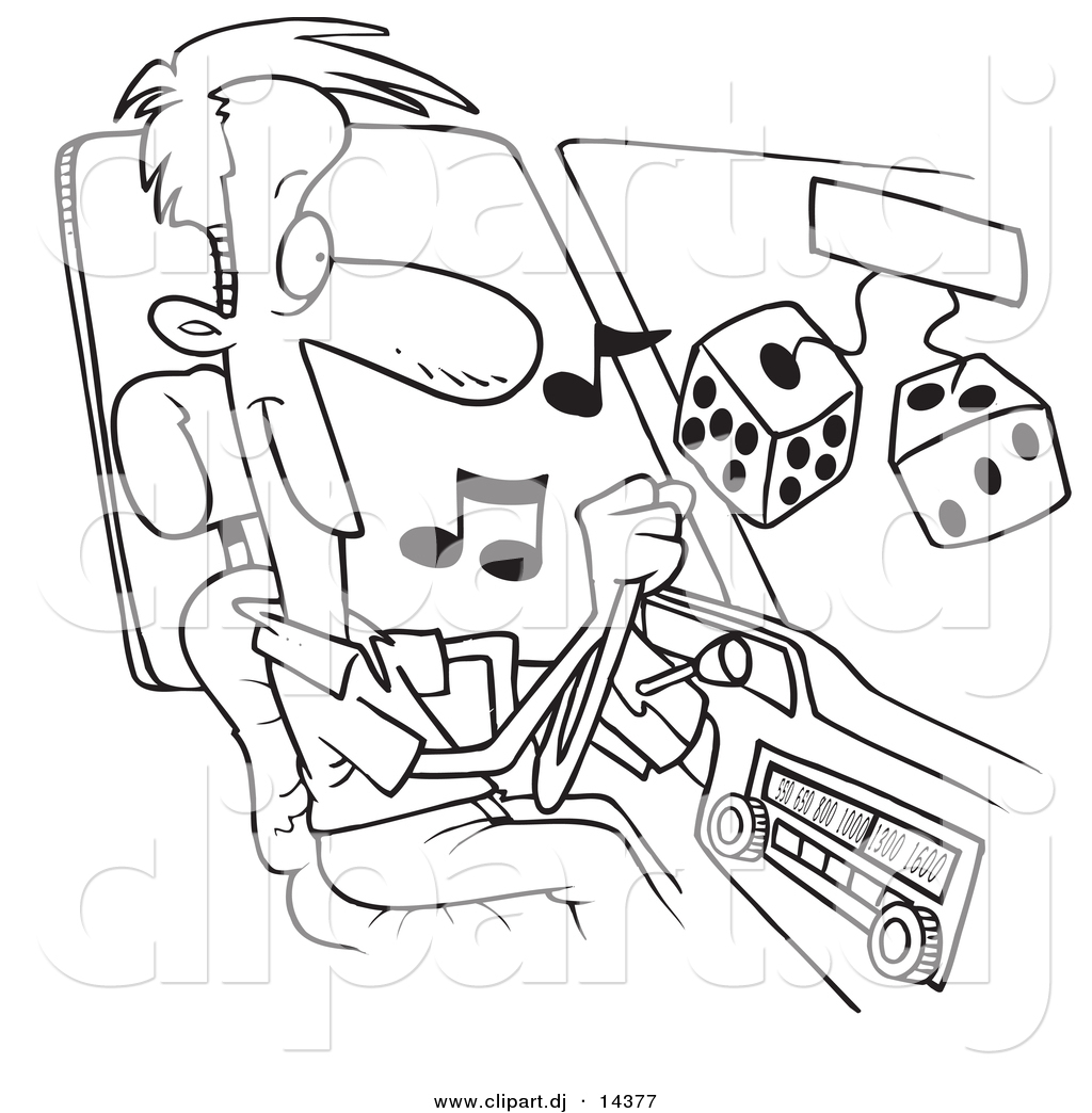 Vector Of Cartoon Man Listing To Tunes In His Car 1024x1044 Vector Of Cartoon Man Listing To Tunes In His Car