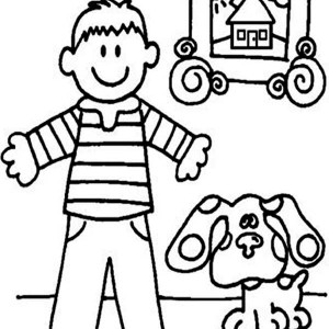 Blues Clues, Blues Clues In The House With Steve Coloring Page 300x300 Blues Clues, Blues Clues In The House With Steve Coloring Page