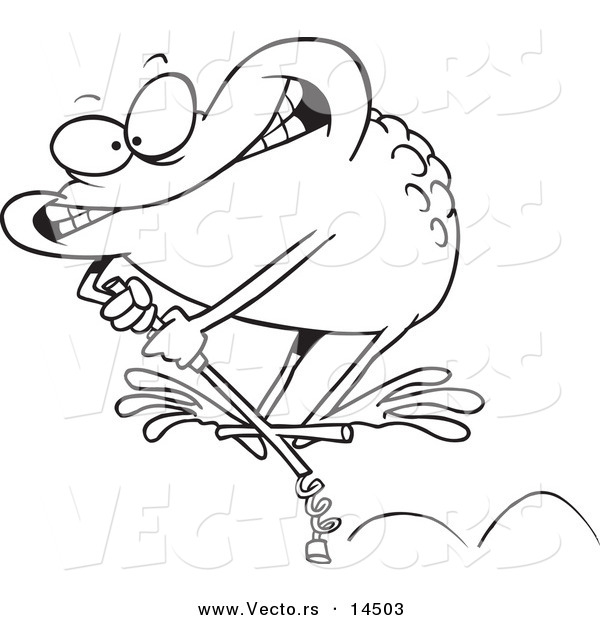 Vector Of A Cartoon Toad On A Leap Stick 600x620 Vector Of A Cartoon Toad On A Leap Stick
