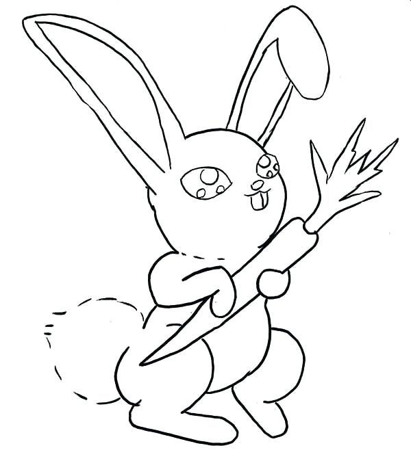 Carrot Coloring Pages A Sweet Bunny Holding A Stick Of Carrot 600x674 Carrot Coloring Pages A Sweet Bunny Holding A Stick Of Carrot