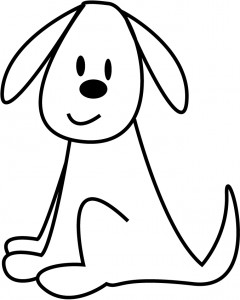 240x300 Coloring Page Of Pet Dog Sitting For Kids