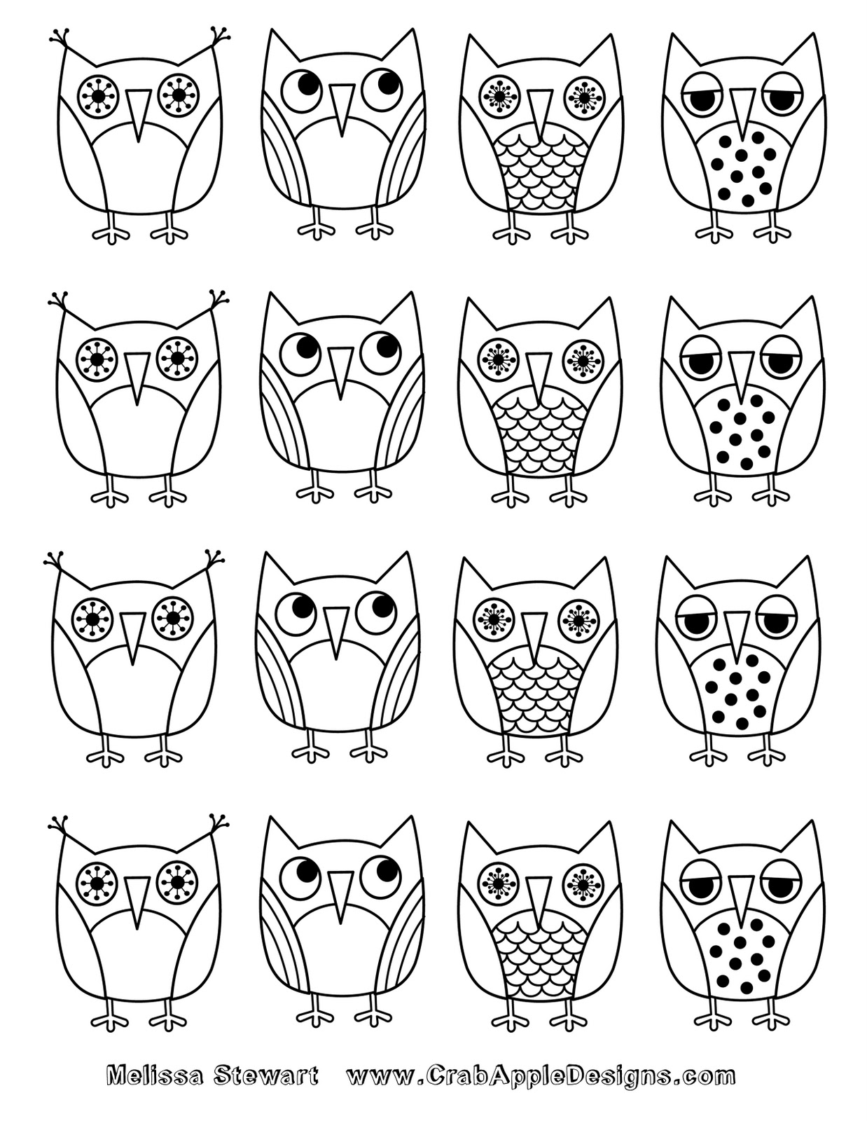 1238x1600 At Home With Crab Apple Designs Owls Coloring Page Day 7 Of 7