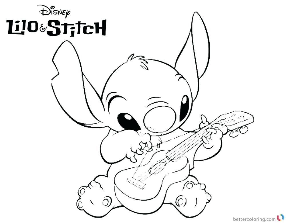 1000x780 Lilo And Stitch Angel Coloring Pages Simple Drawing Free In Page