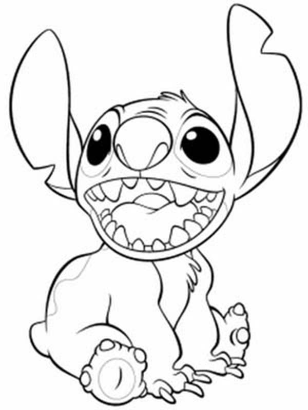 Happy Stitch In Lilo Amp Stitch Coloring Page 600x800 Happy Stitch In Lilo Amp Stitch Coloring Page