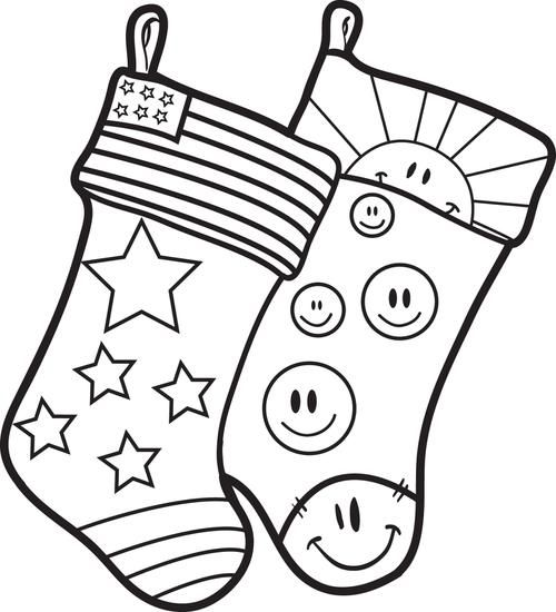 500x550 Free Printable Christmas Stockings Coloring Page For Kids Color