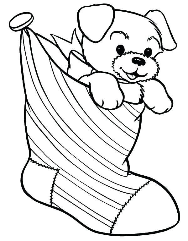 600x767 Coloring Sheet Christmas Stocking Stocking Coloring Pictures Puppy