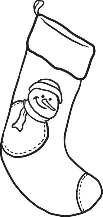 332x700 Plain Christmas Stocking Coloring Page Stocking Coloring Page