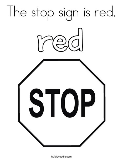 468x605 The Stop Sign Is Red Coloring Page