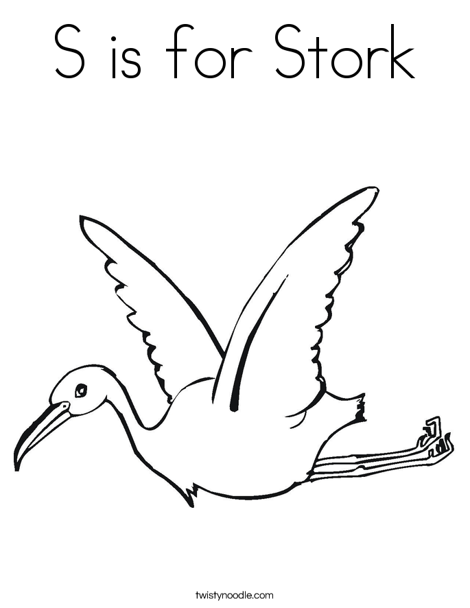 685x886 S Is For Stork Coloring Page