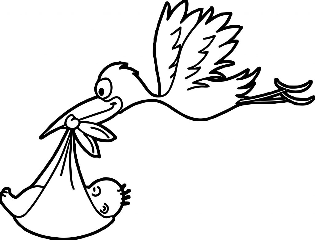1024x783 Stork Flying Baby Coloring Page Wecoloringpage