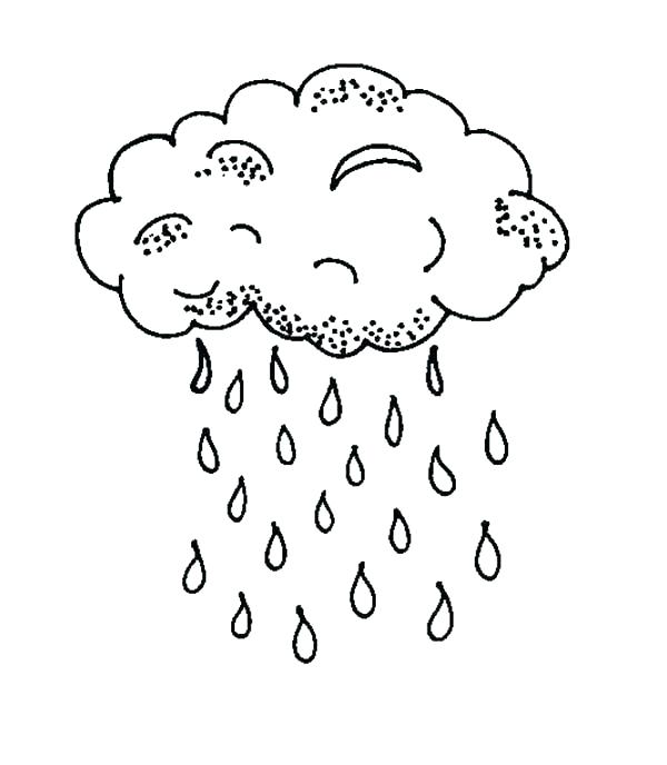 600x688 Coloring Pages Of Clouds Rain Drop Coloring Page Cloud Coloring
