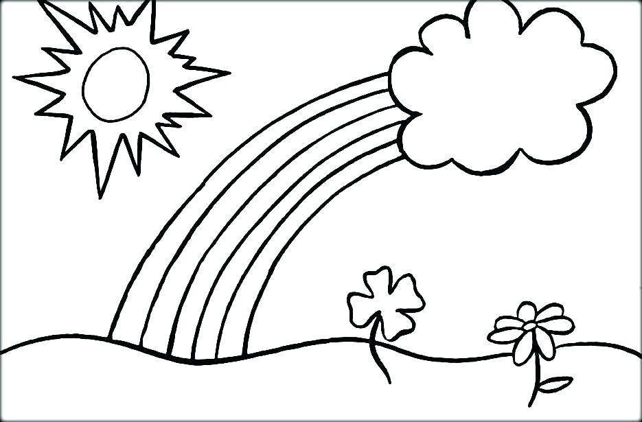 935x615 Cloud Coloring Page Picture Clouds Coloring Page Rainbow Cloud