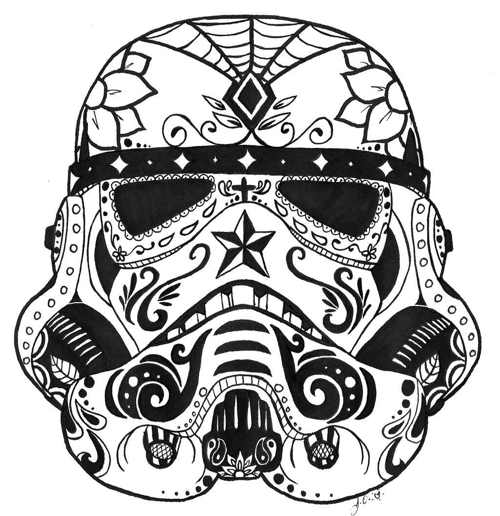 Star Wars Stormtrooper Sugar Skull Coloring Page Cool Crafts 1024x1057 Star Wars Stormtrooper Sugar Skull Coloring Page Cool Crafts