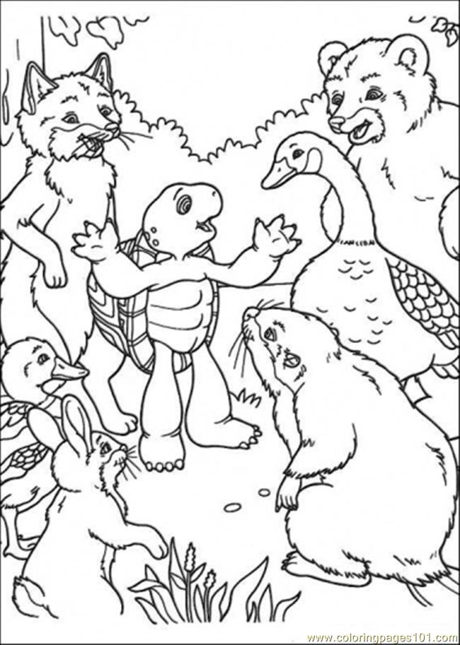 650x912 Franklin Tells A Story To His Friends Coloring Page