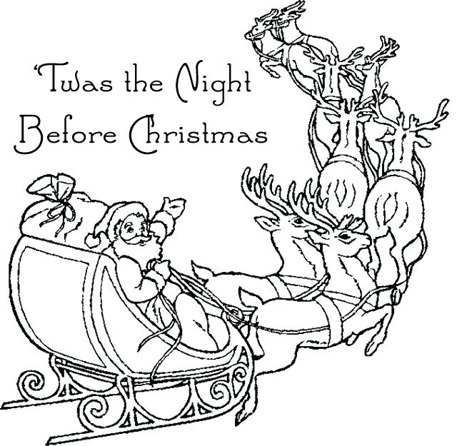 640x625 Night Before Christmas Coloring Pages Twas The Night Before Power