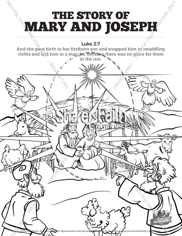 598x776 Luke 2 Mary And Joseph Christmas Story Sunday School Coloring
