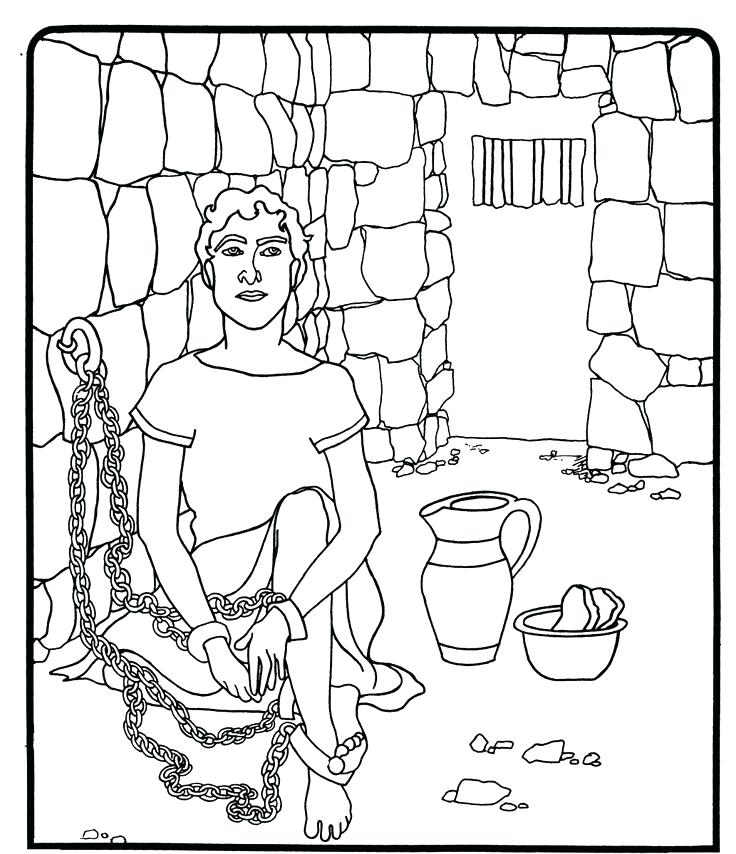 736x854 Coloring Pages. Joseph In Jail Coloring Page