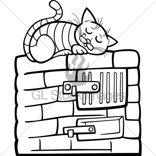 Cat On Stove Cartoon Coloring Page Gl Stock Images 500x500 Cat On Stove Cartoon Coloring Page Gl Stock Images