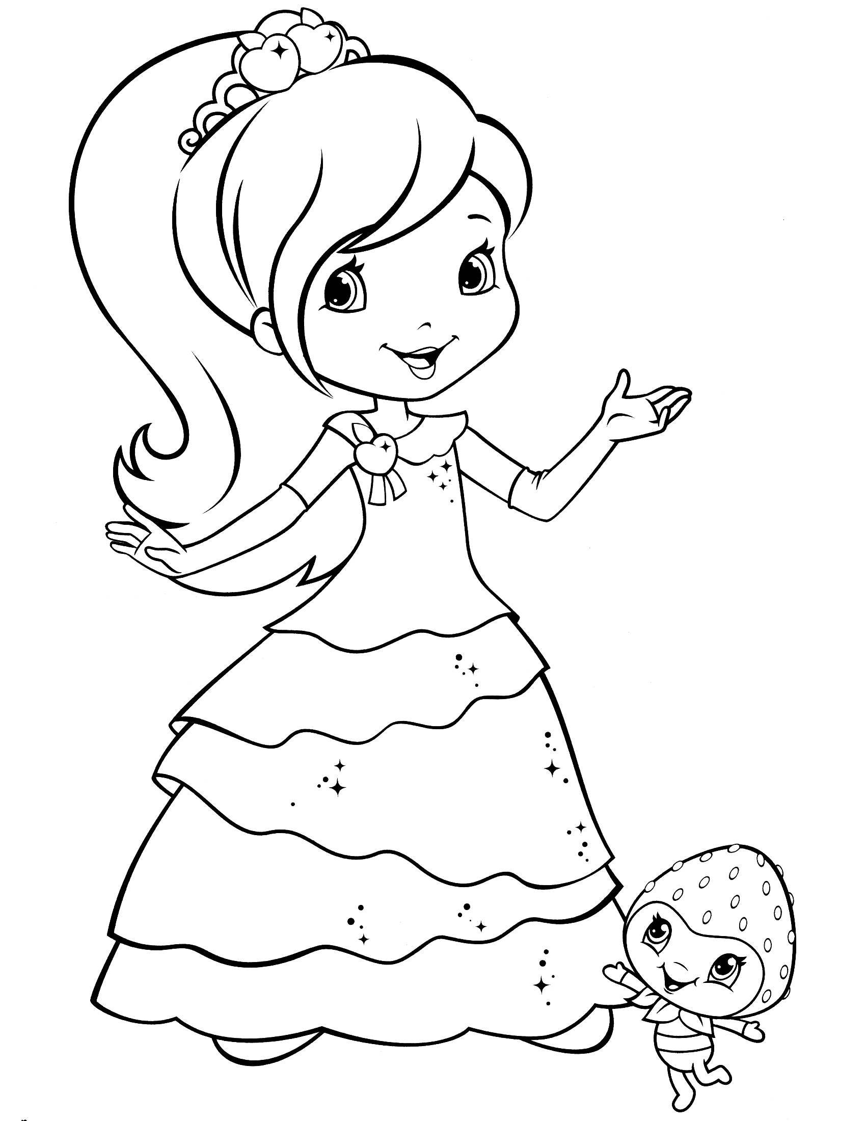 Strawberry Shortcake Coloring Page 1700x2200 Strawberry Shortcake Coloring Page
