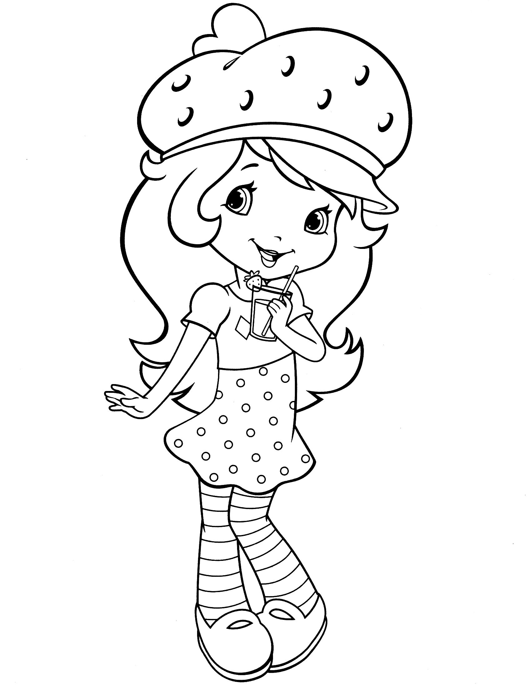 Strawberry Shortcake Coloring Page Kids 1700x2200 Strawberry Shortcake Coloring Page Kids