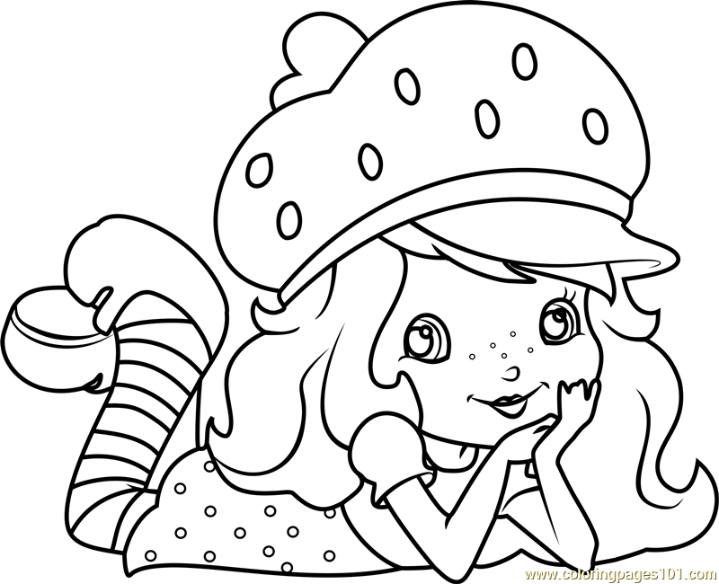 Cute Strawberry Shortcake Coloring Page 800x650 Cute Strawberry Shortcake Coloring Page