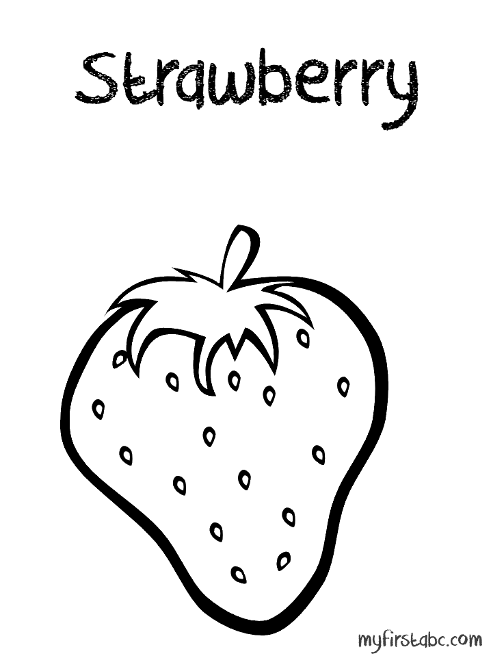 718x958 Strawberry Coloring Page