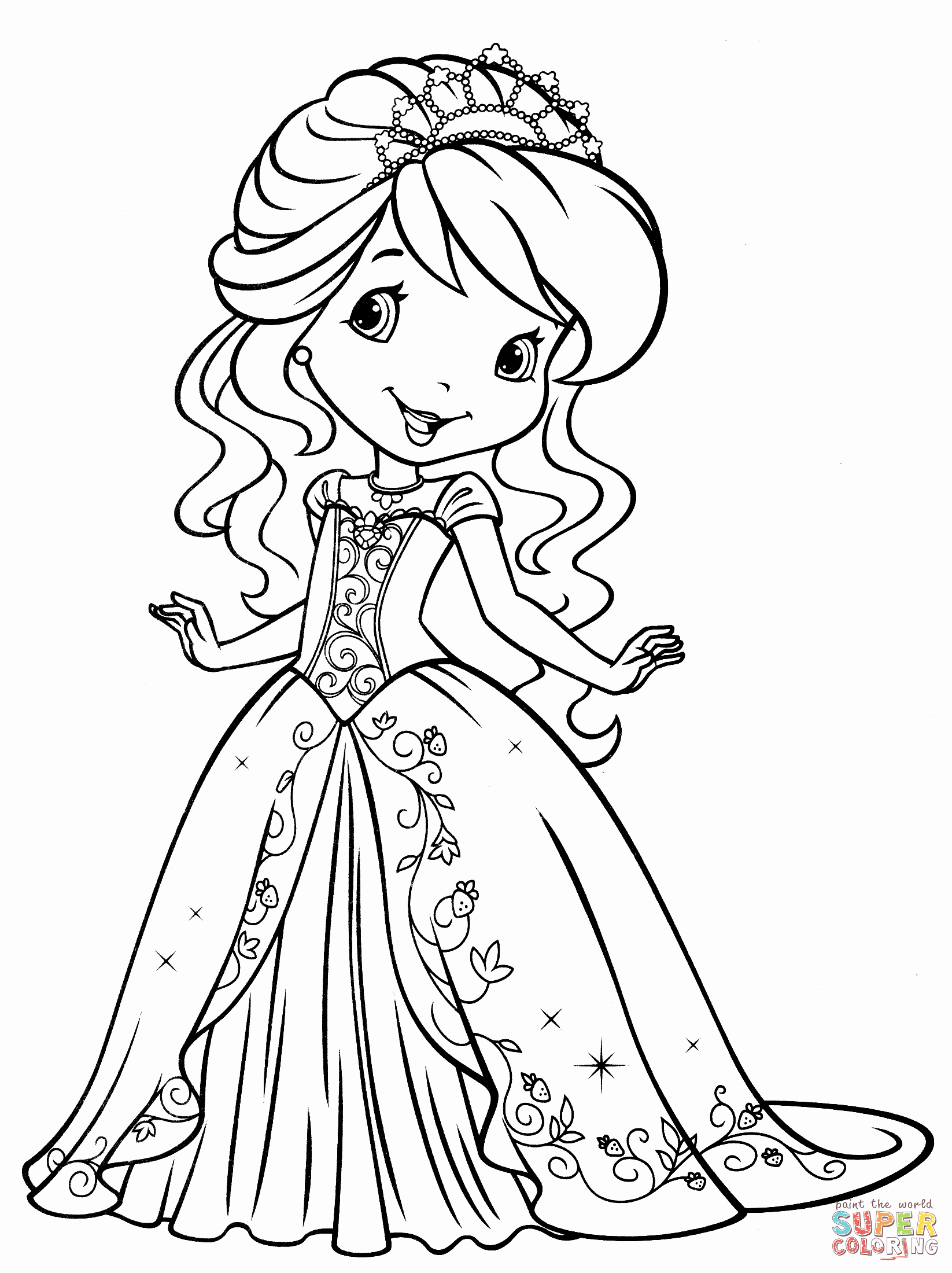 1646x2200 Small Strawberry Shortcake Coloring Pages Printable Free