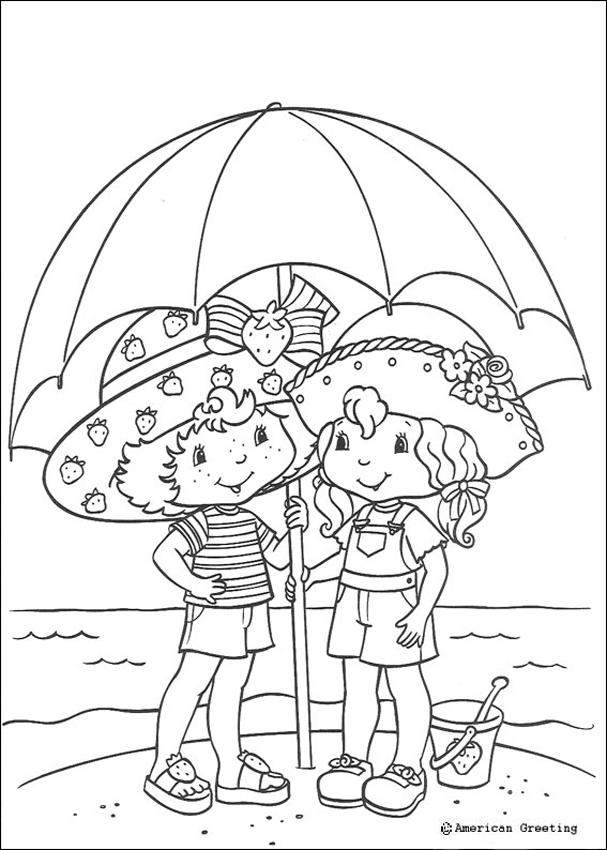 607x850 Strawberry Shortcake Beach Umbrella Coloring Pages Sarah Kay