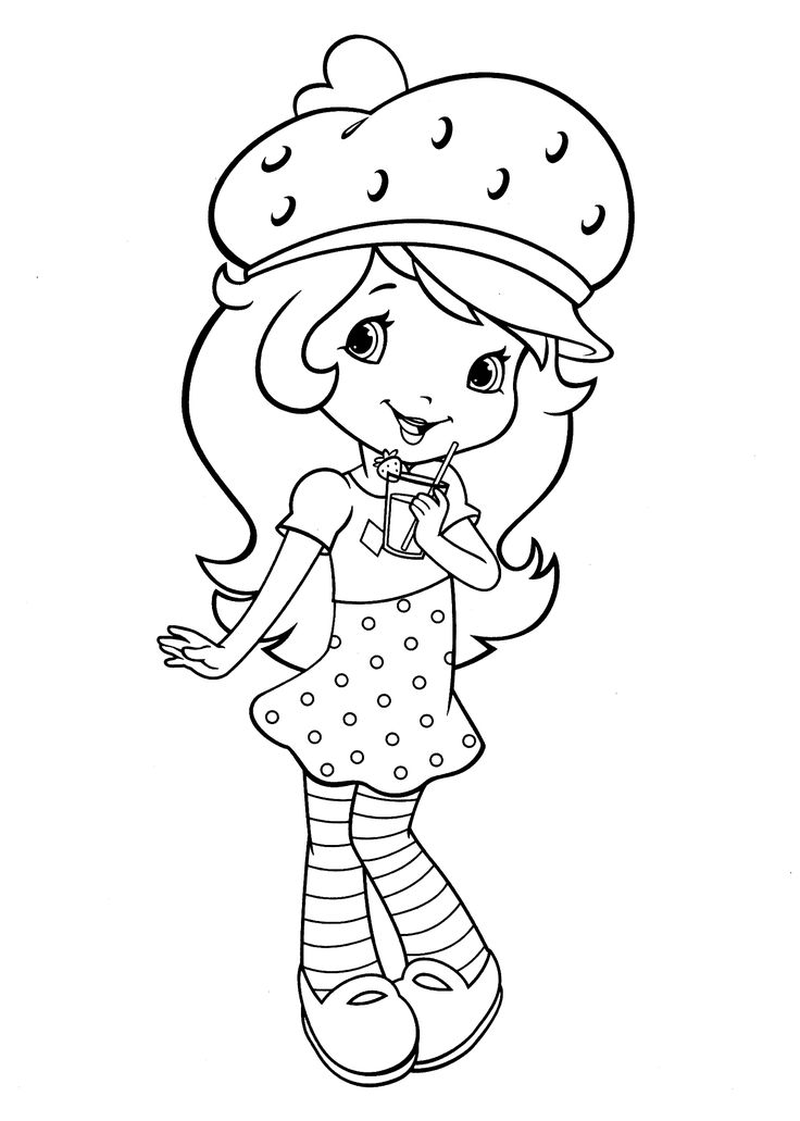 736x1031 Drawn Strawberry Coloring Book