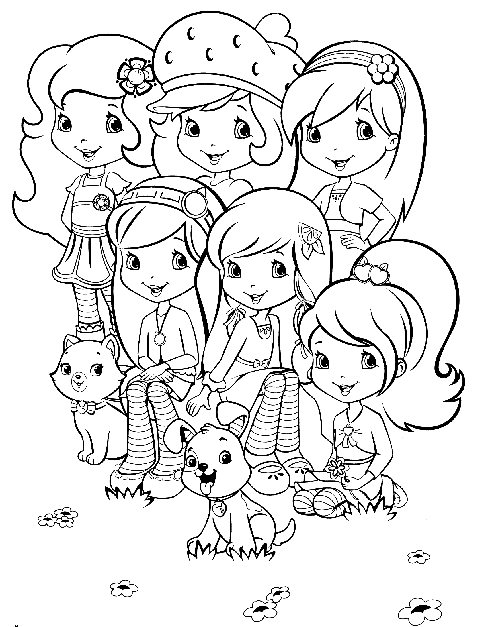 Strawberry Shortcake Characters Coloring Pages 1700x2200 Strawberry Shortcake Characters Coloring Pages